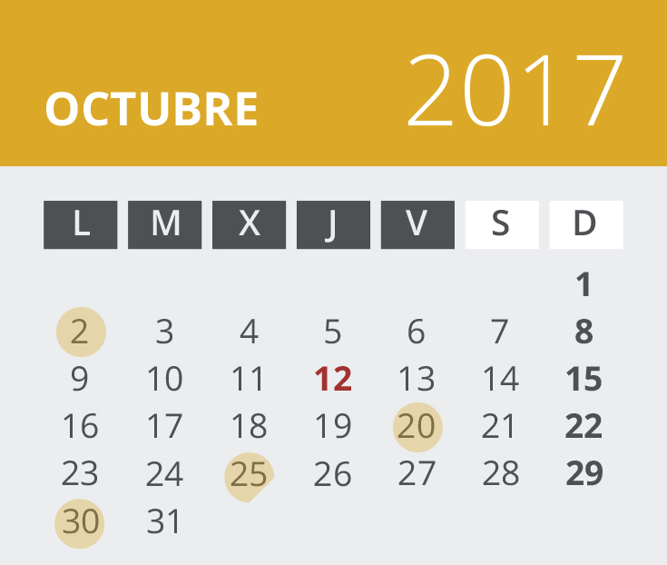 Calendario del Territorio Común. Agosto